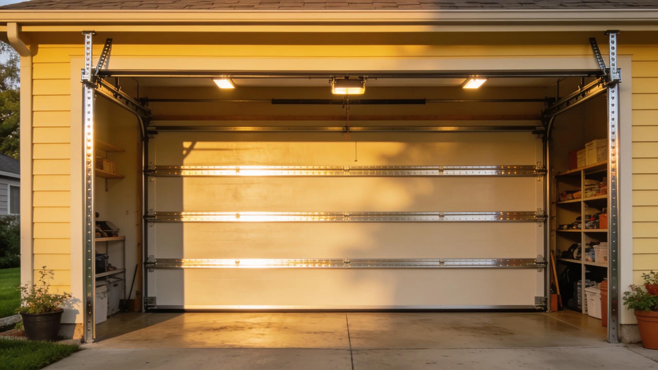 Garage door tracks in excellent condition illustrating proper installation and functionality